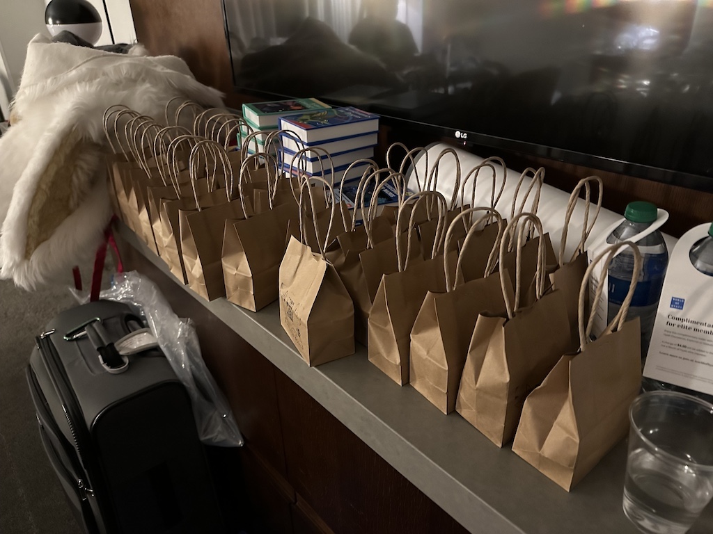 photograph of lots of little paper bags